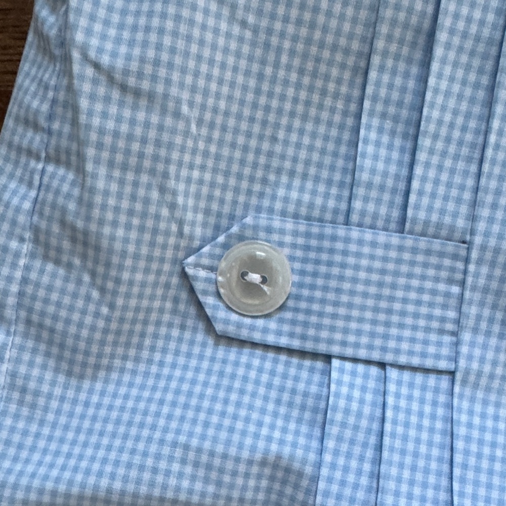 Lullaby Set New With Tags Light Blue Gingham Baby Romper with Peter Pan Collar - Picture 6 of 14